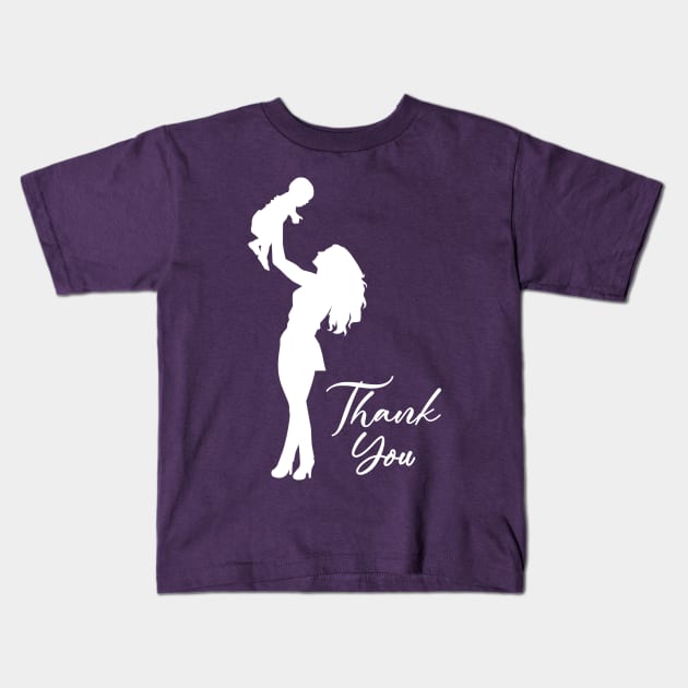 Thank you mom Kids T-Shirt by Horisondesignz